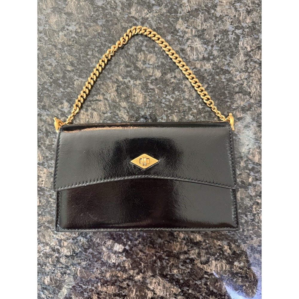 Metier 'Roma' Mini Glossy Calfskin Black Shiny Leather Bag $2450  Clutch